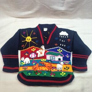Handmade Kids 100% Wool Ecuadorian Pullover Sweater